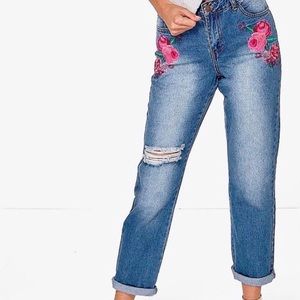 Boohoo embroidered jeans